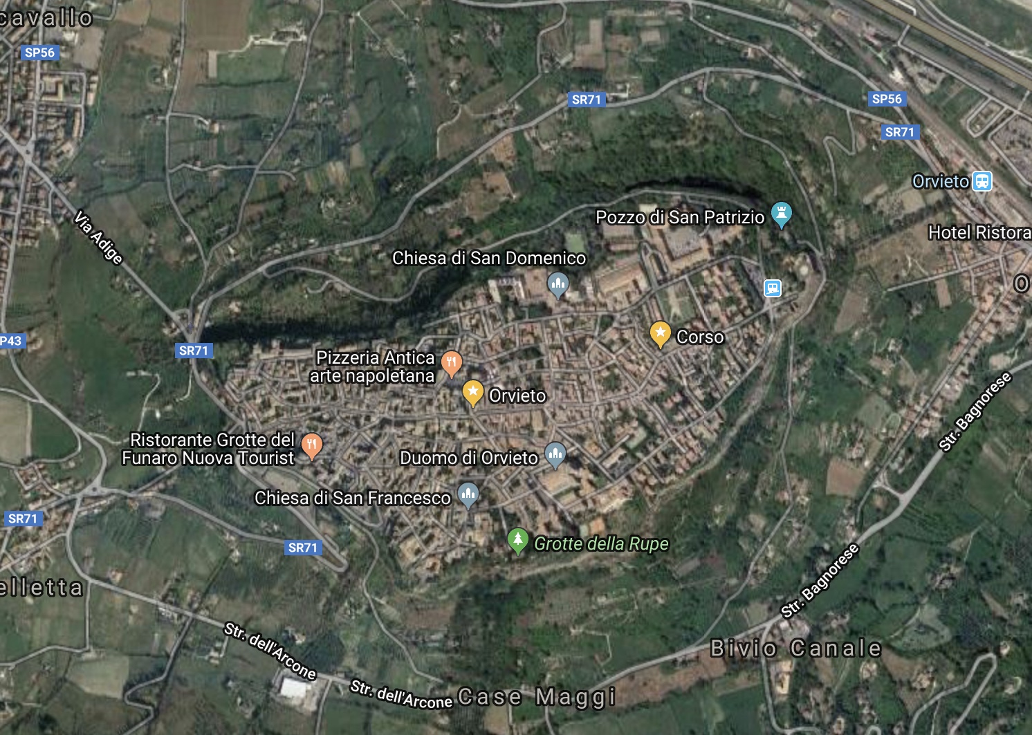 Orvieto from Google Maps’ satellite view
