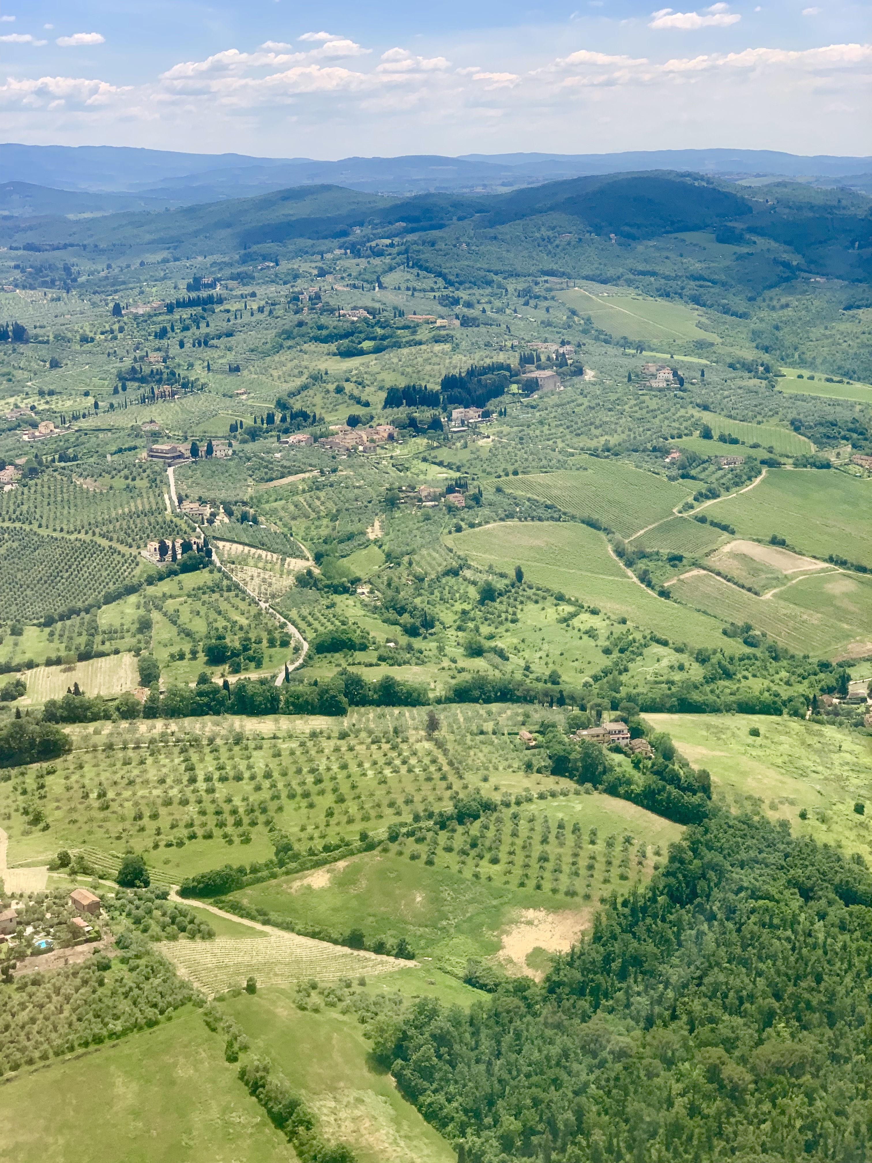 Florence countryside from the plane