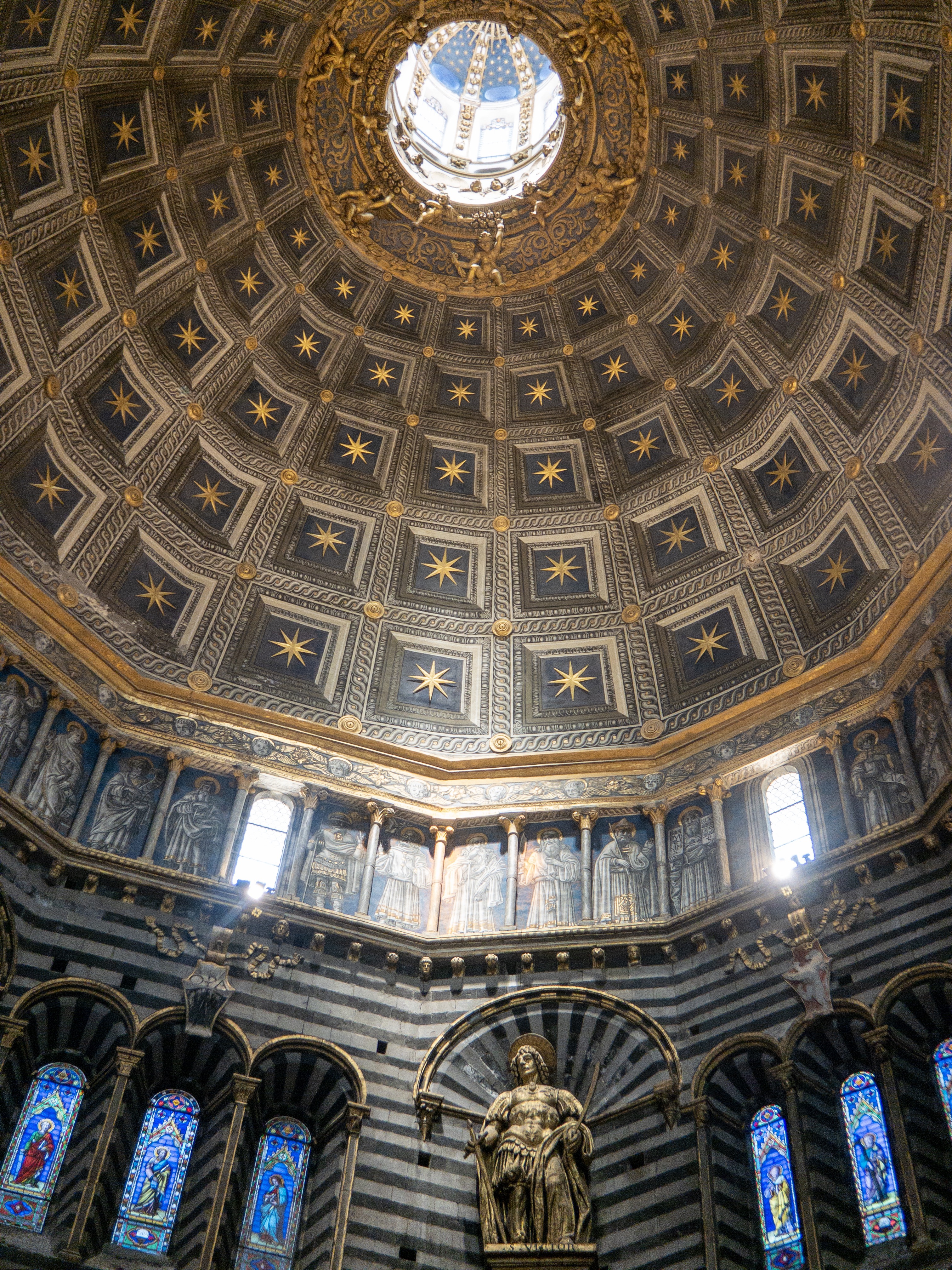 Looking up at the interior of the main dome