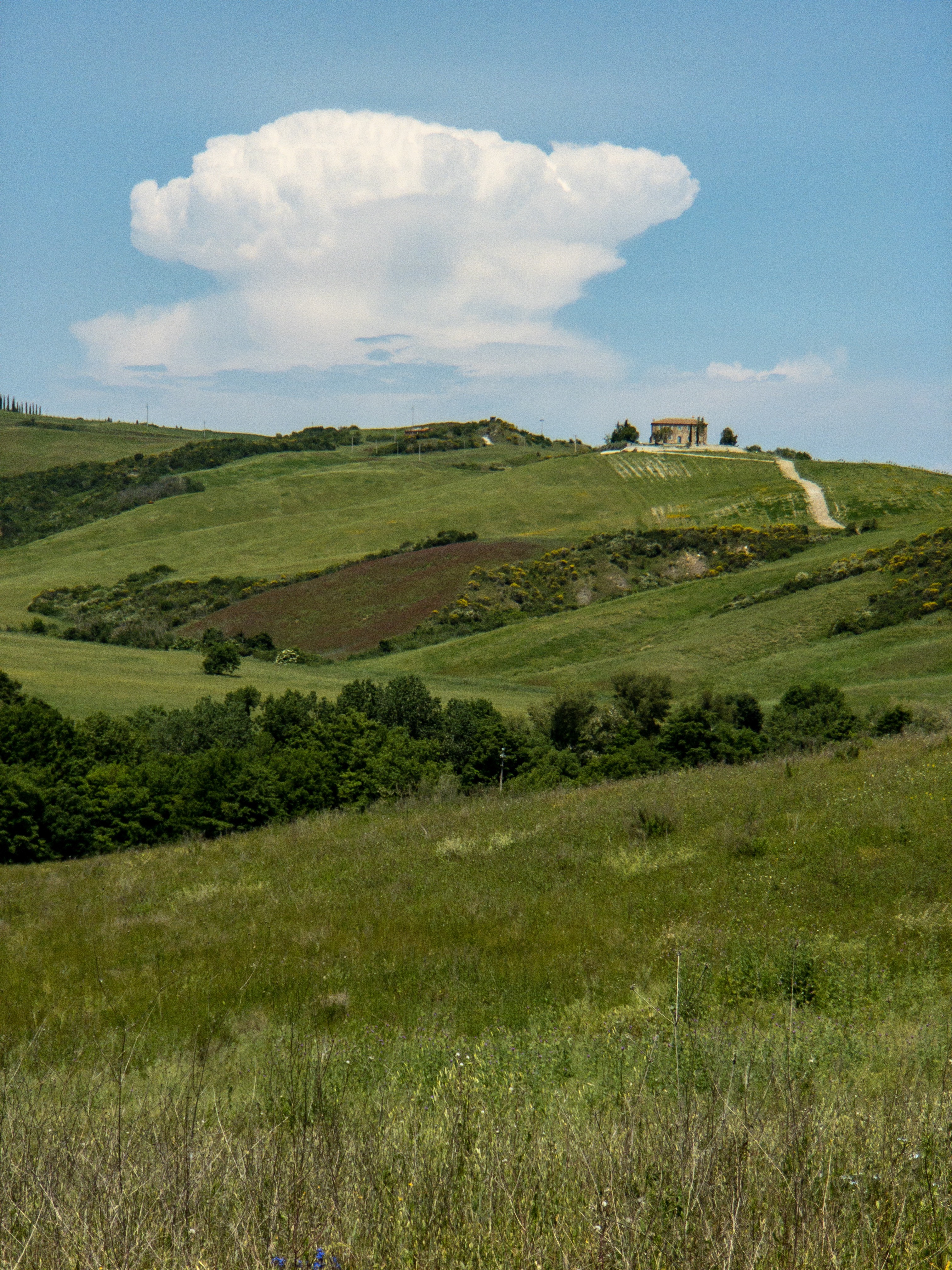 Thunderhead over Italian villa