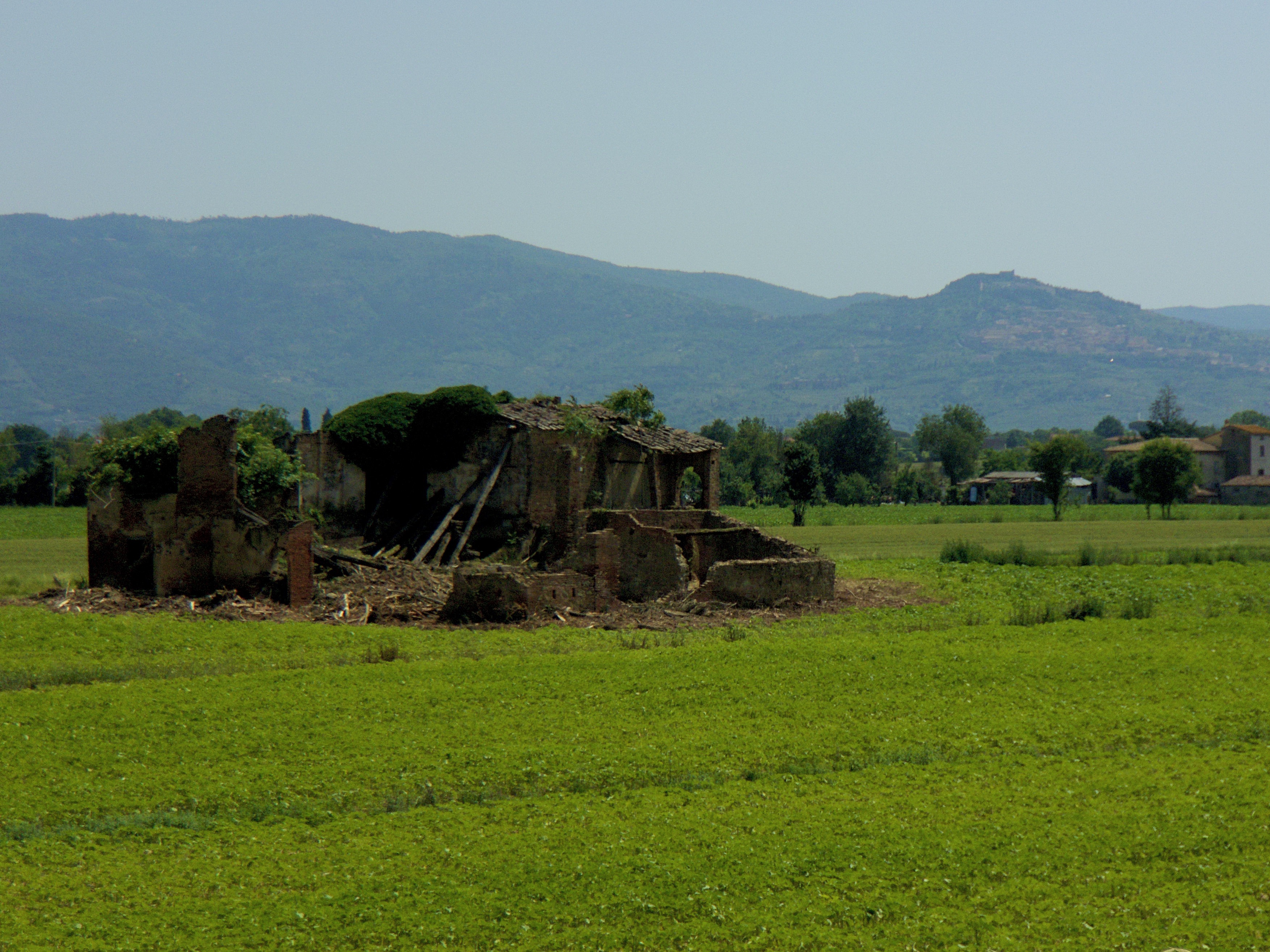 Centuries-old structure (with a hazy view of Cortona in the distance)