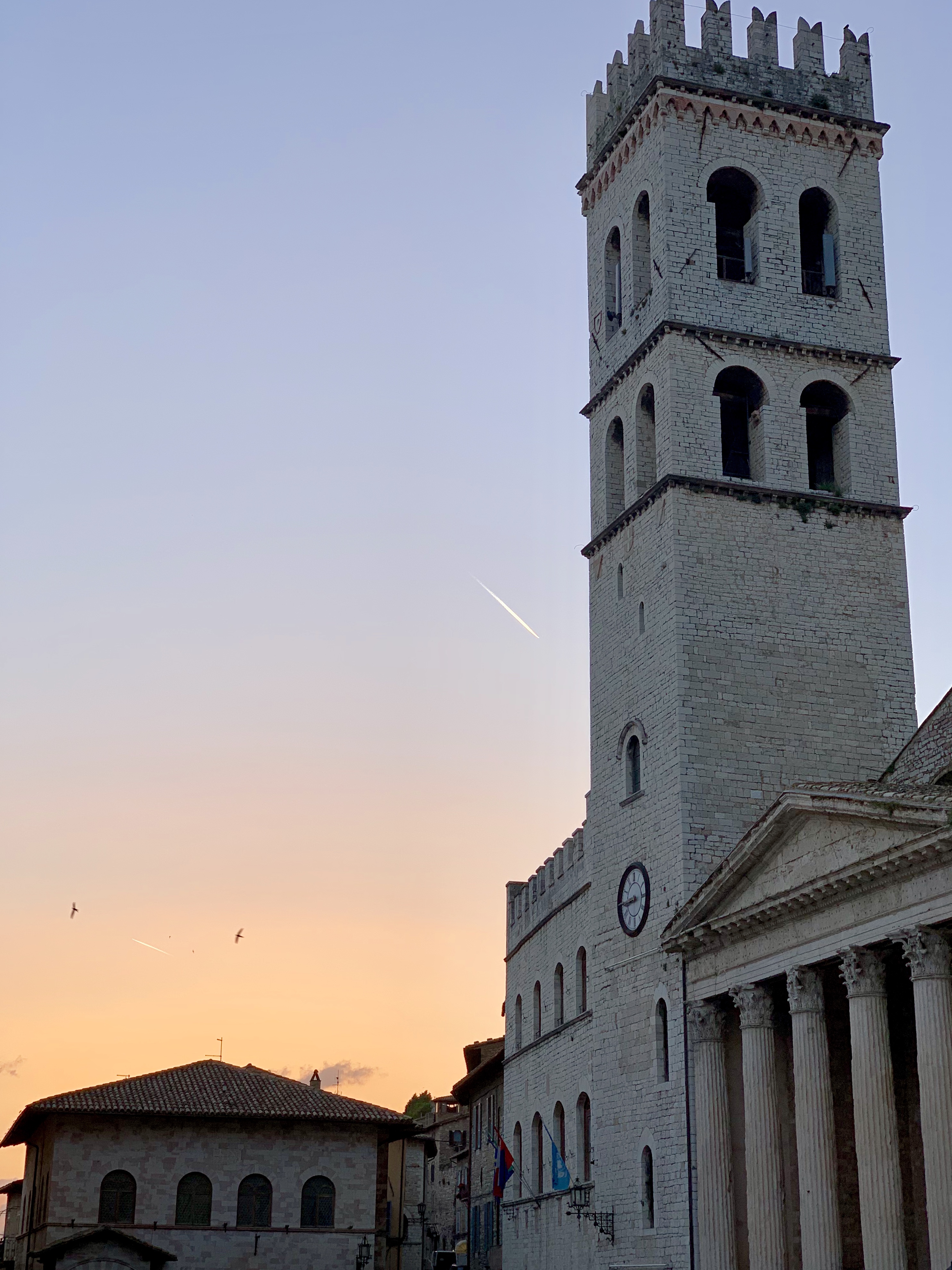 Sunset over Assisi’s Temple of Minerva
