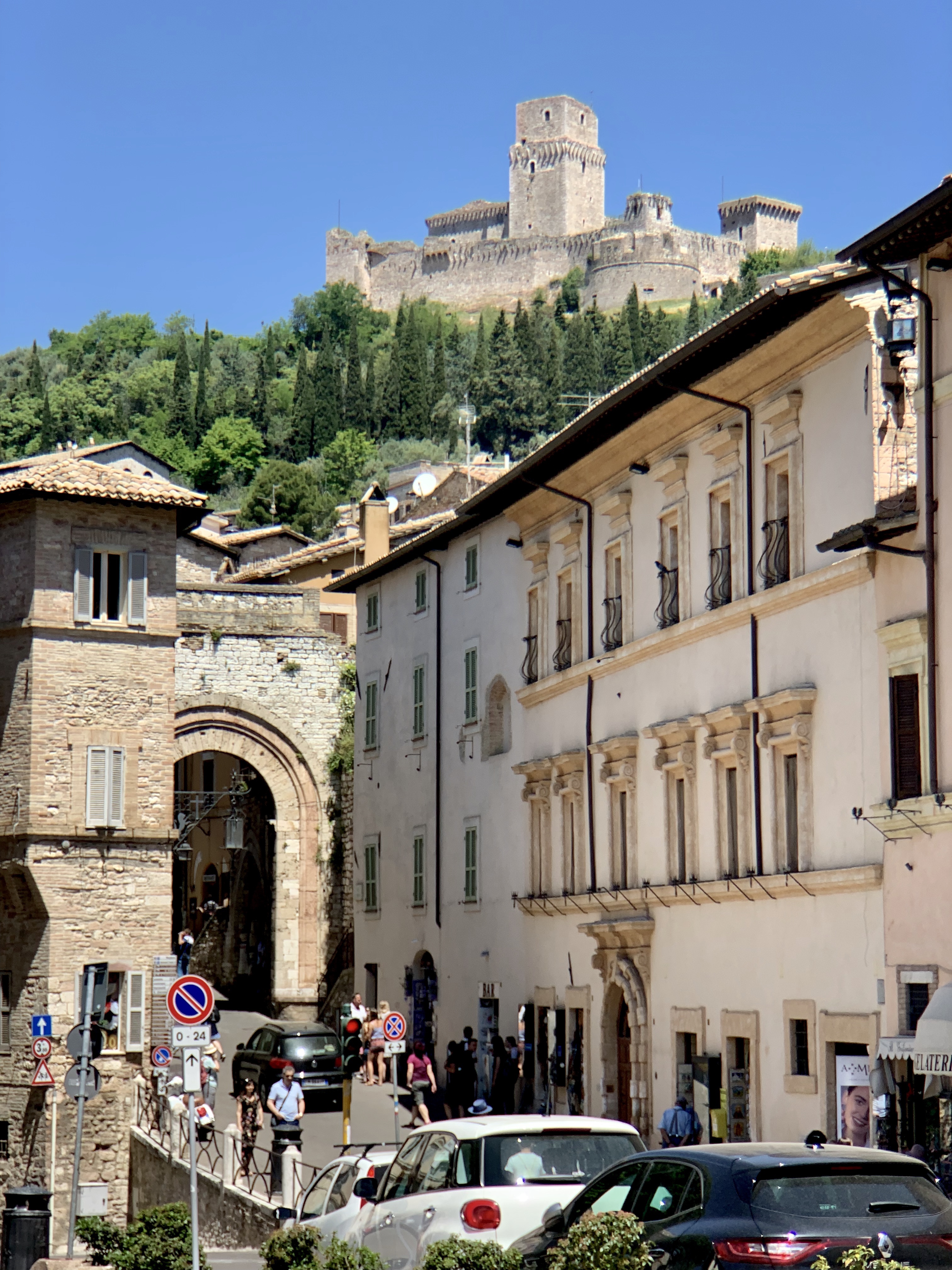 The Rocca Maggiore from central Assisi