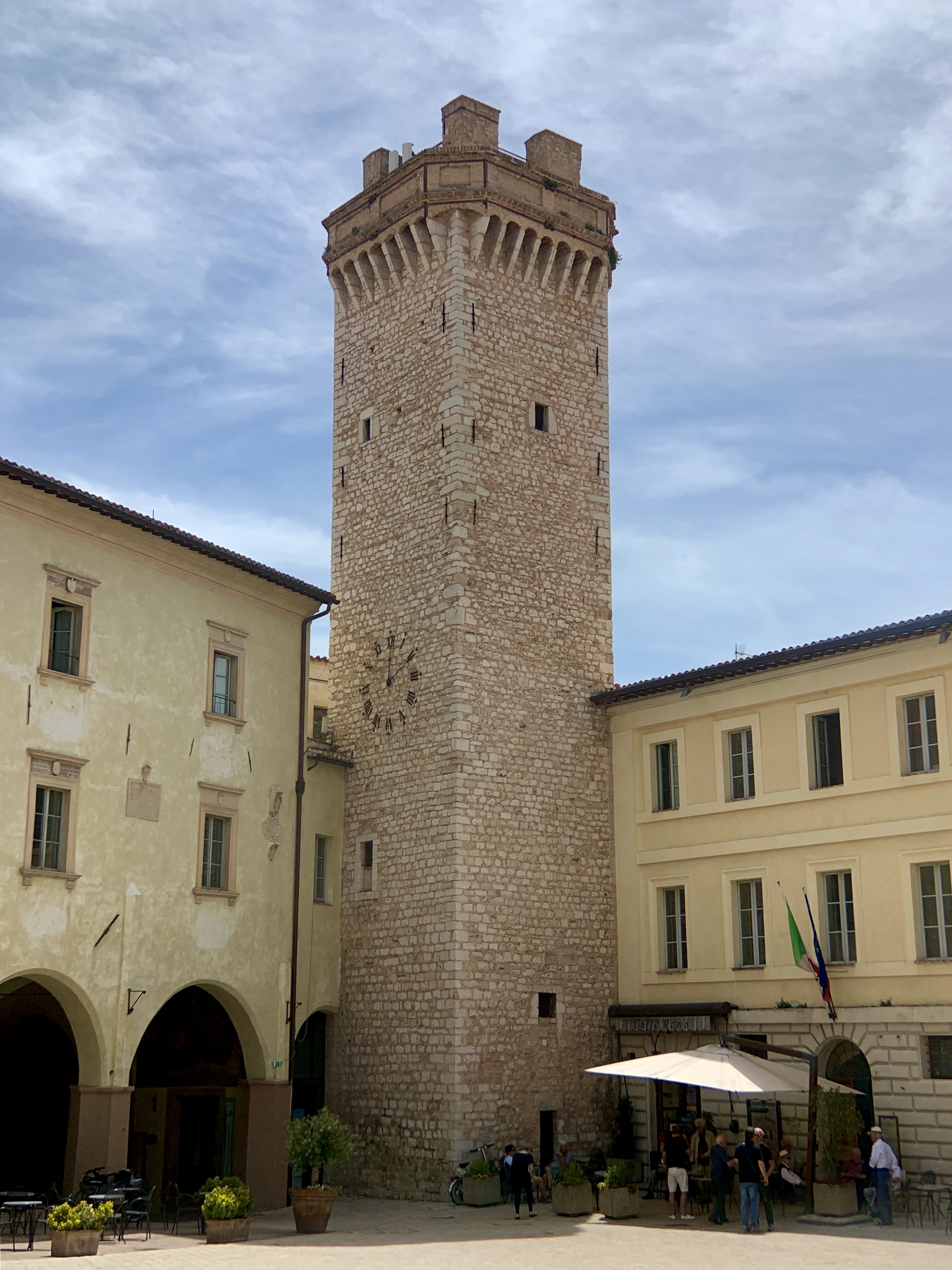 Old fortrezza tower in the middle of Trevi