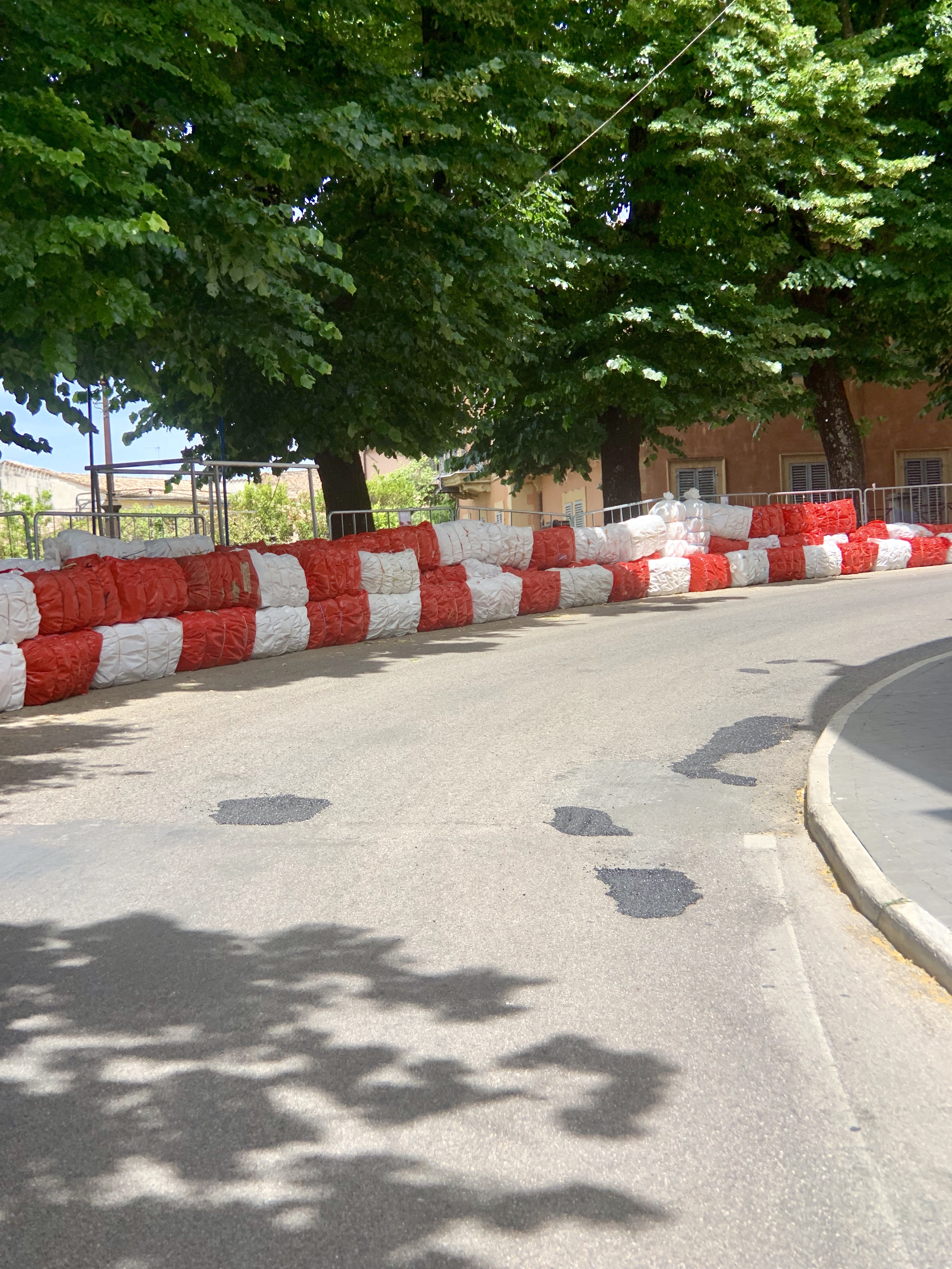 Safety barricades for this weekend’s ‘soap-box derby’-style races