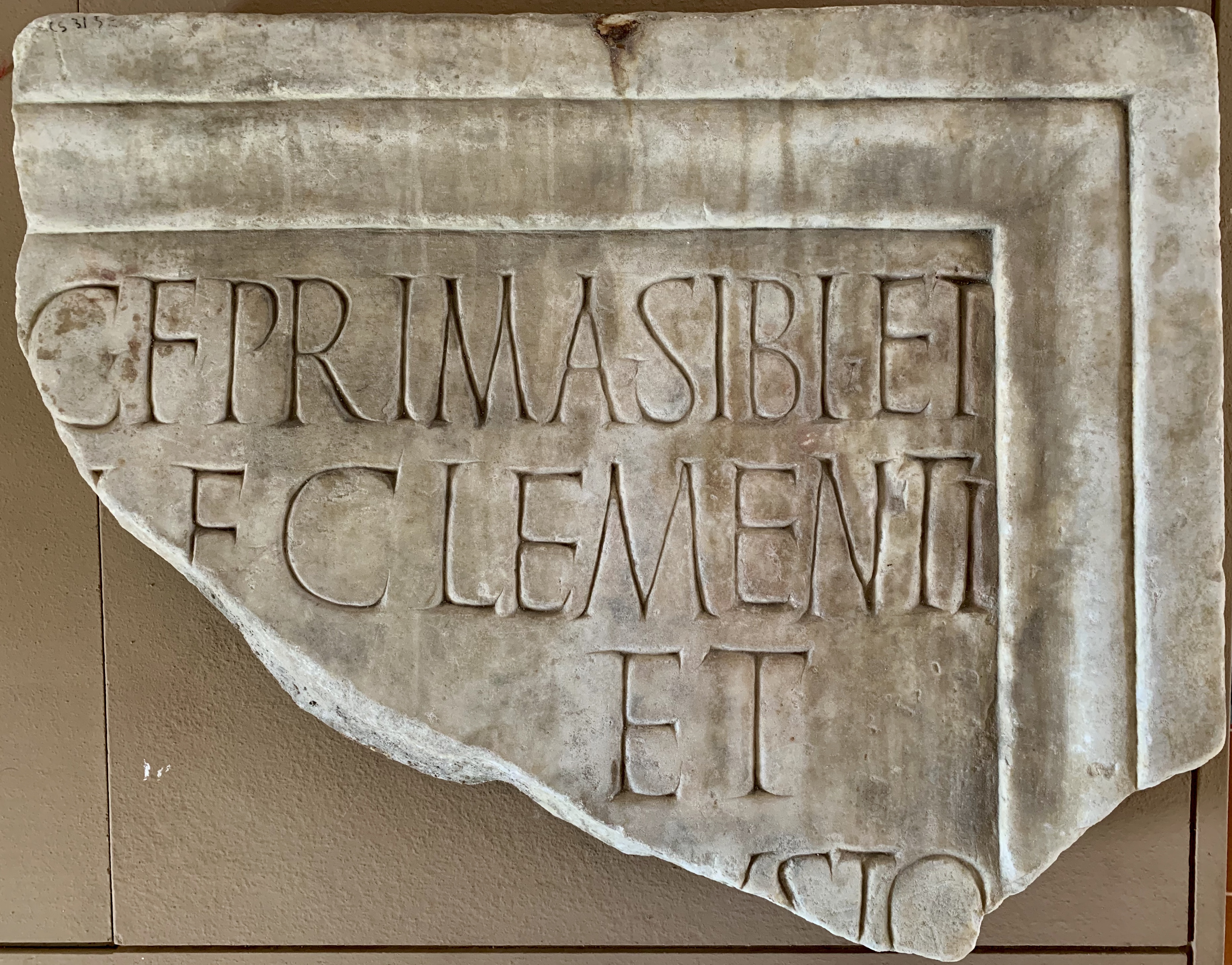 Portion of an old Roman tablet