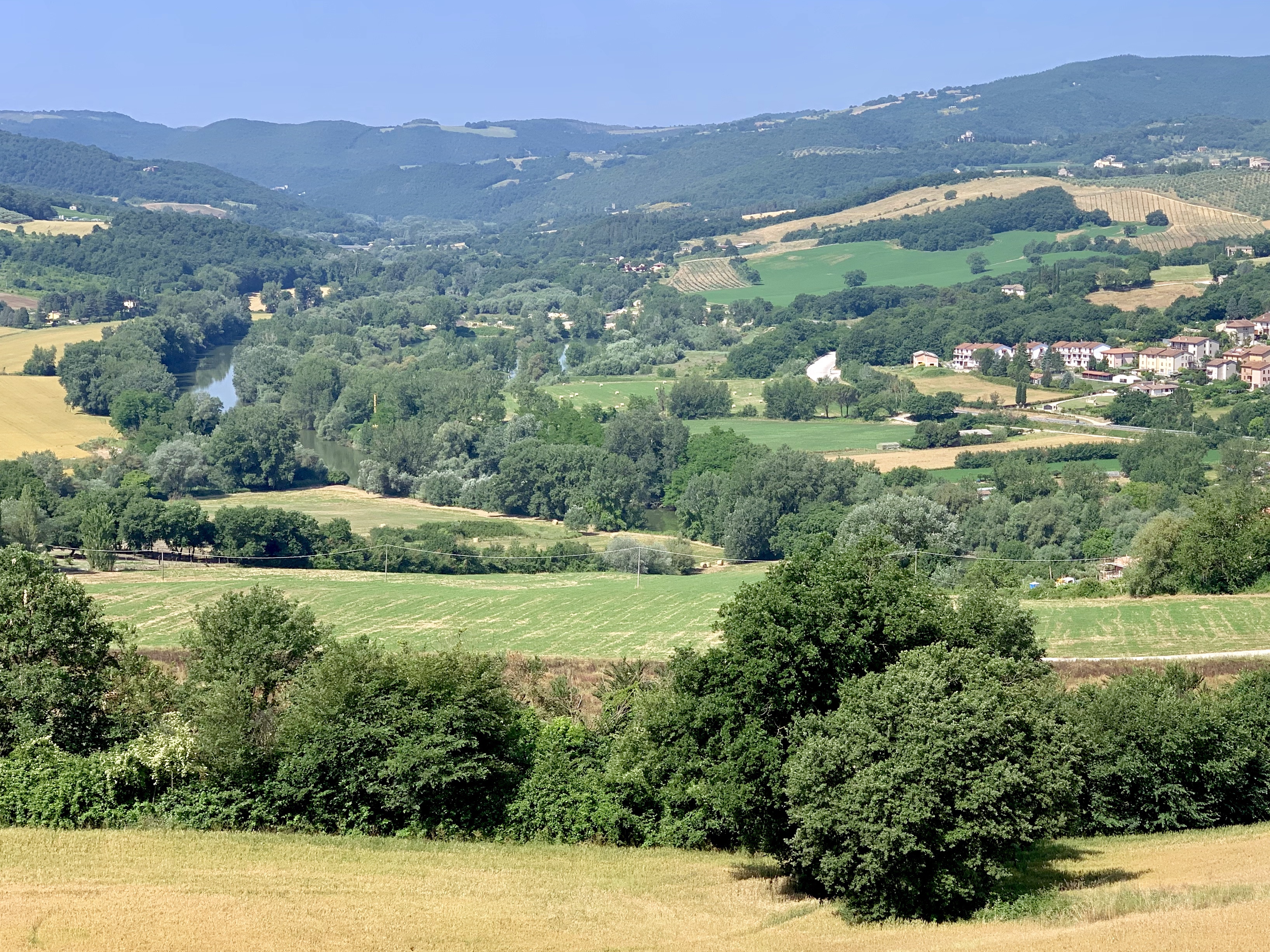 View of pastoral valley below Todi