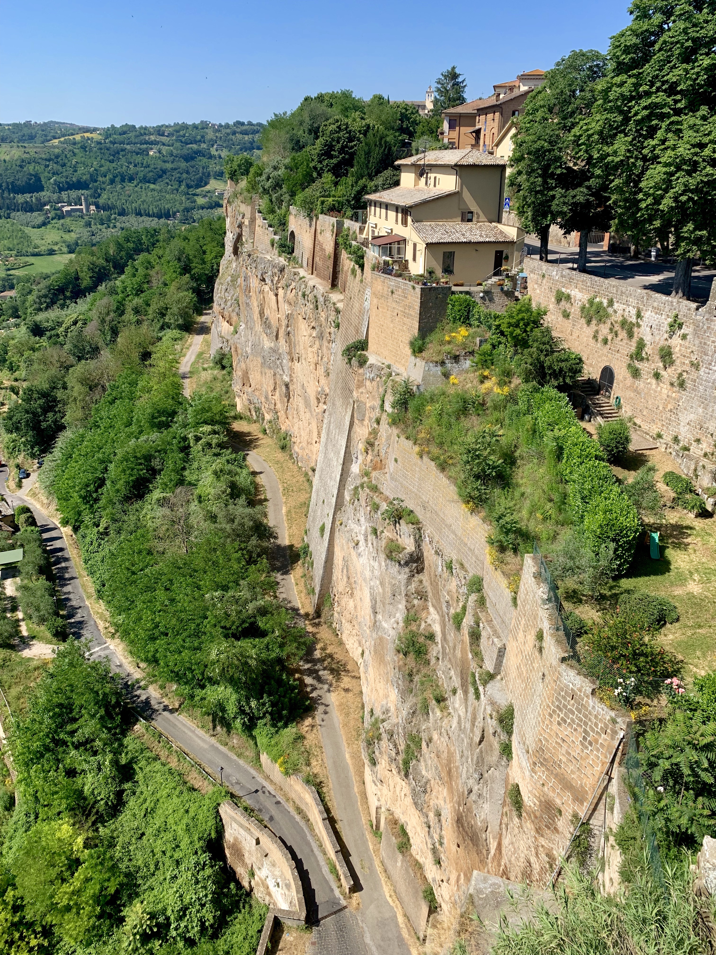 Orvieto’s rock, with the walking trail below