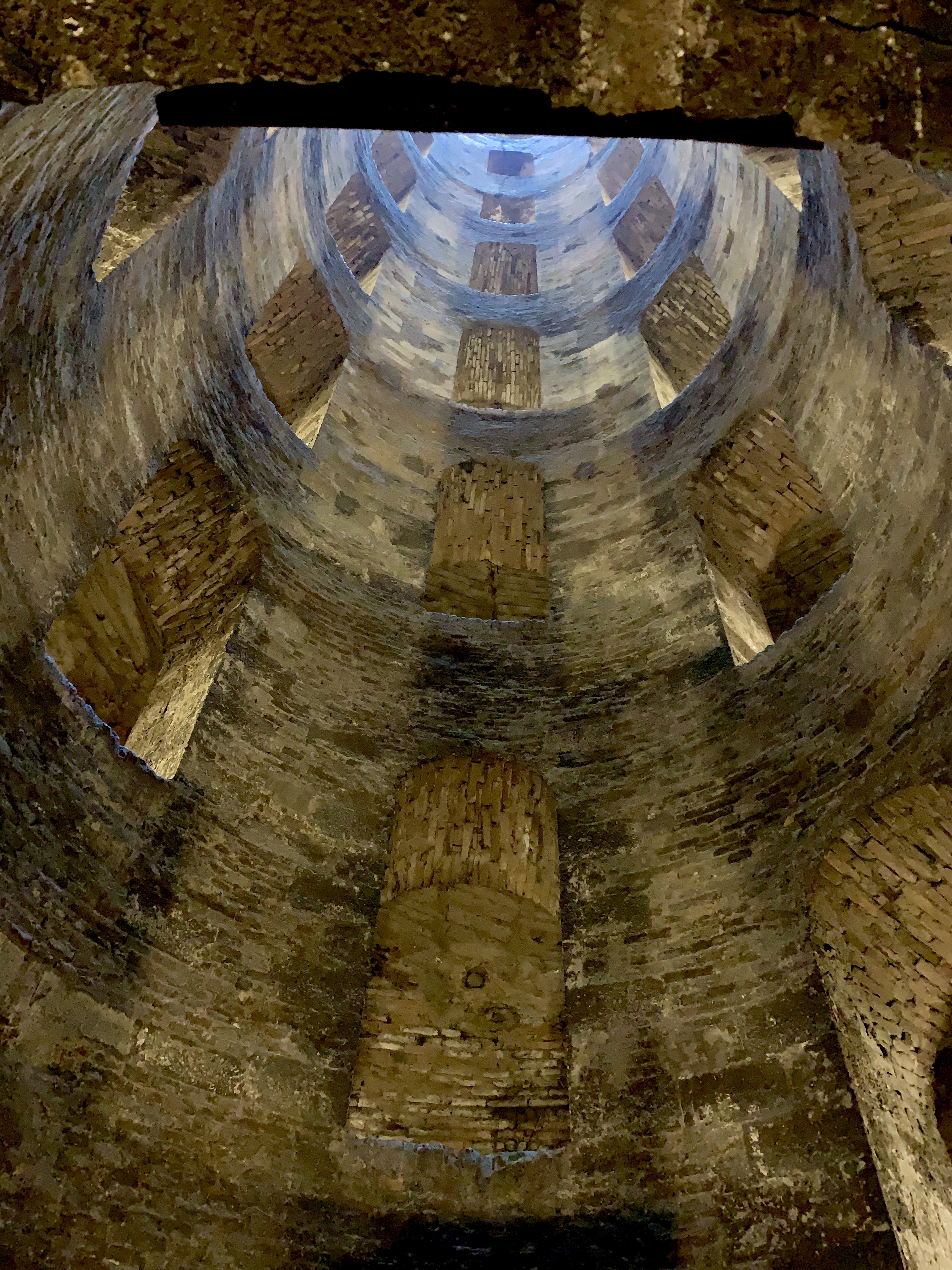 Looking up the well from almost the whole way down